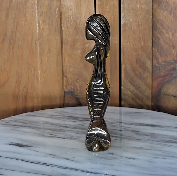 Elegant Wooden Mermaid Sculpture - Picture 7 of 11